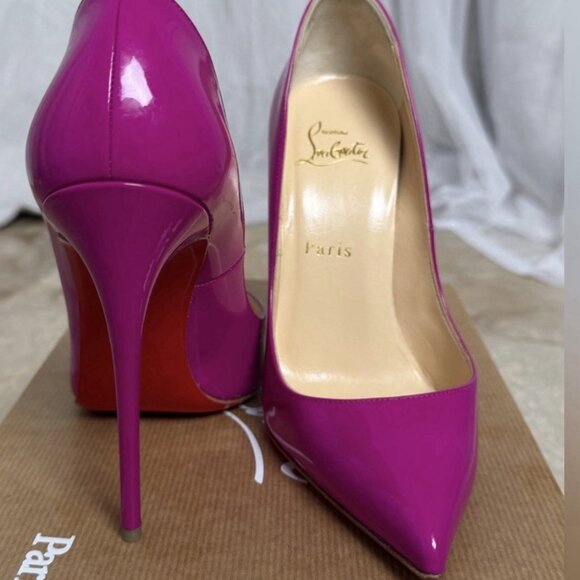 Christian Louboutin Pigalle Follies 120 Indian Rose 120mm Patent Heels - Picture 9 of 15